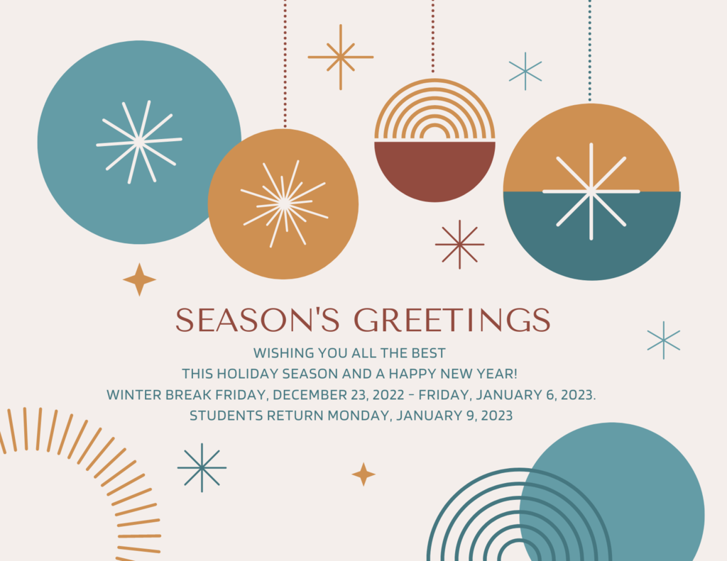 Seasons' Greetings and Happy New Year!